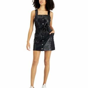 TINSELTOWN Faux Leather Skirtalls Overalls / Size L